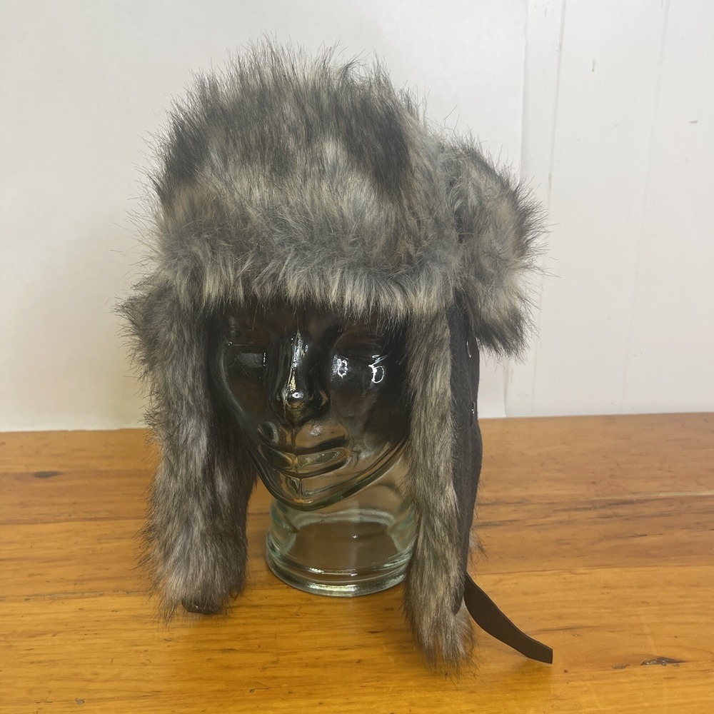 Trapper Hat Ear Flaps OS Faux Fur‎ Black LumberjackStrap Target Warm Adjusts